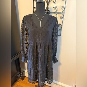 SHEIN Black Polka Dot Midi Dress